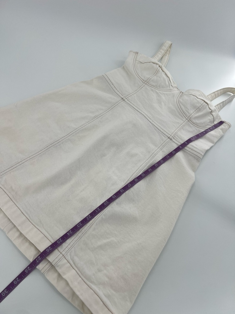 Reformation Nikki Bustier Denim Mini‎ Dress Vintage White festival 12 - Picture 8 of 11
